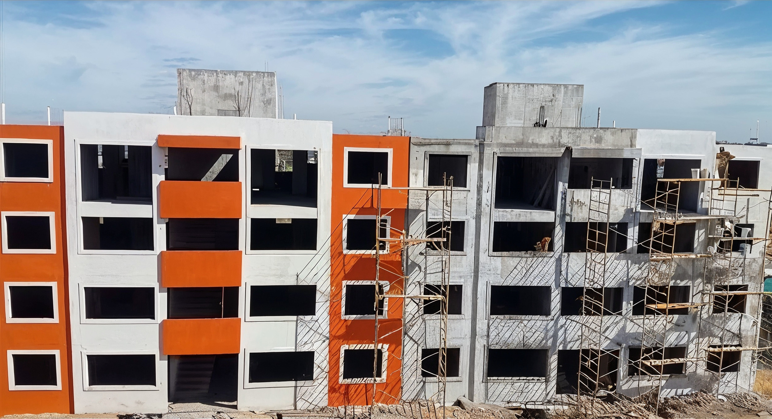 Edificios con moldes de aluminio